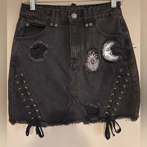 COPY - COPY - Killstar Phased Out Denim Skirt